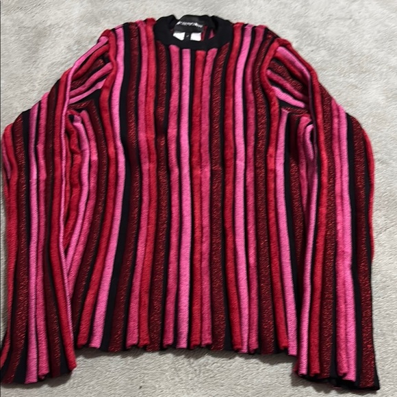 Emporio Armani Red and Pink Striped Knit top - Picture 1 of 6